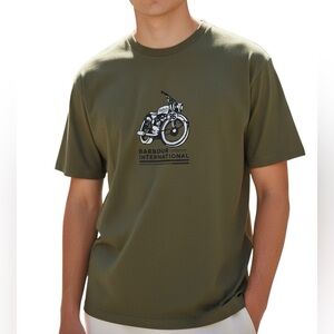 Barbour International Men’s Motorcycle Graphic Tailored Fit T-Shirt Olive Green